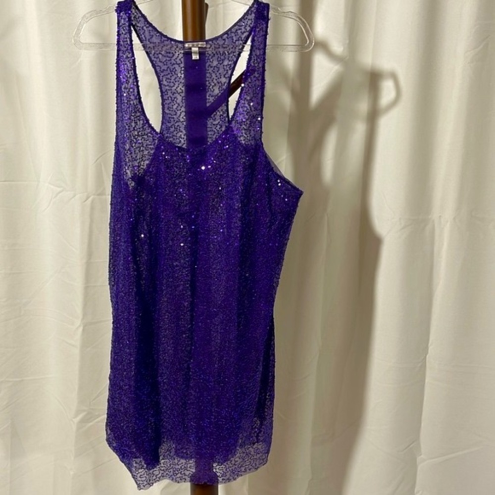 VICTORIA’S SECRET PURPLE SEQUINNED MINI DRESS SLIP LARGE